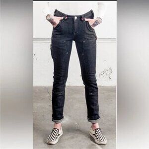 Dovetail workwear the maven slim double knee work jeans Sz 14 (inseam 30)